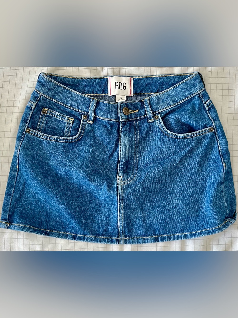 BDG Denim A-Line Mini Skirt - Small - Blue